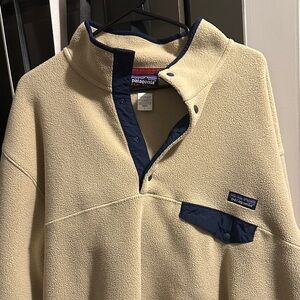 Patagonia Beige and Navy Snap-T Fleece